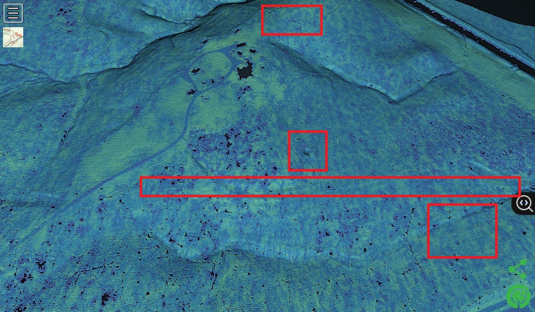 LiDAR view of suspected grave mound